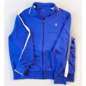 Polo Ralph Lauren Blue Track Jacket Full Zip Embroidered Pony Mens XL